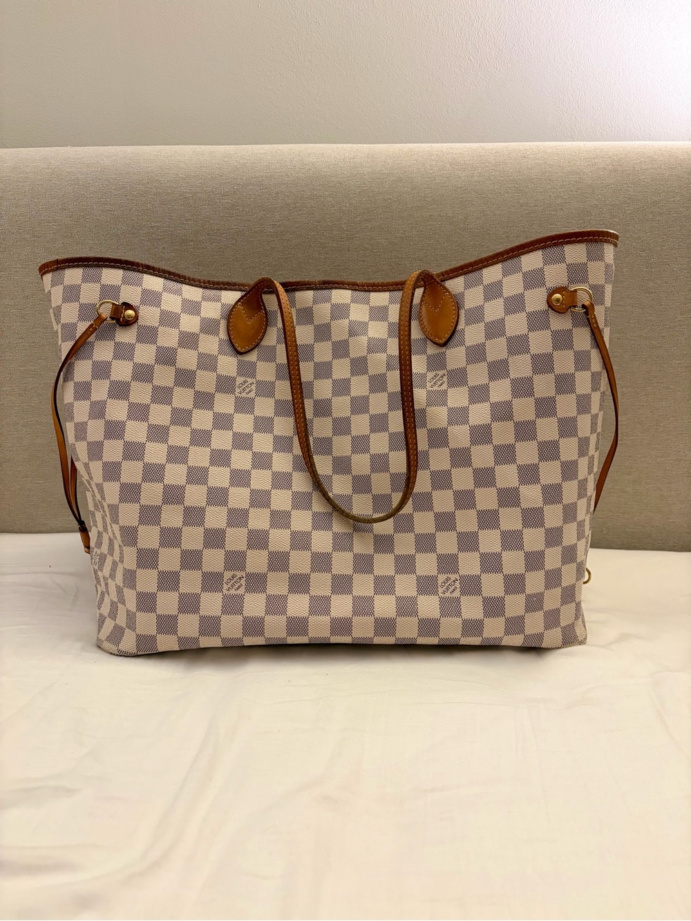 Louis Vuitton Neverfull GM Damier Azur Tote + Pochette